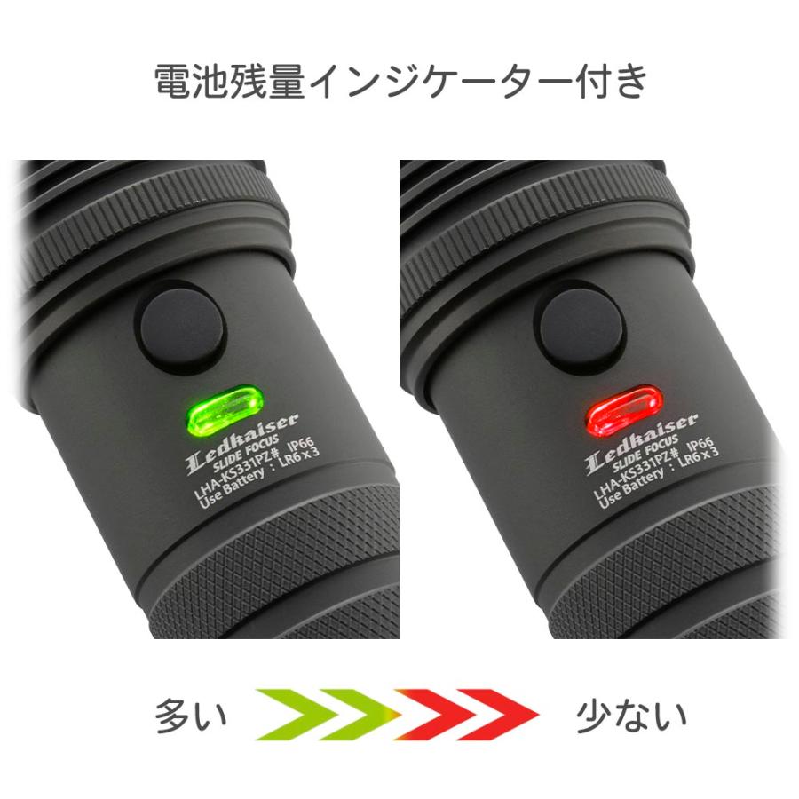オーム電機 LEDズームライト レッドカイザー スライドフォーカス オーム電機 LEDズームライト レッドカイザー スライドフォーカス