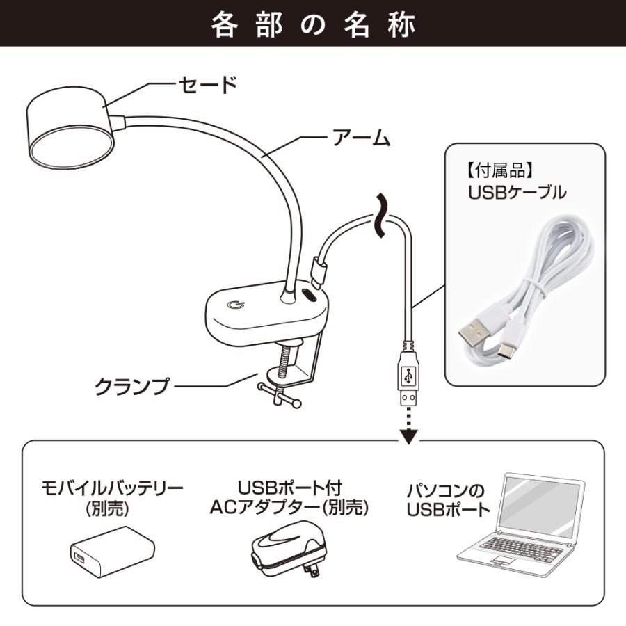 OHM（オーム電機） LTC-LD03RK-W LEDクランプライト 3段階調色 明るい