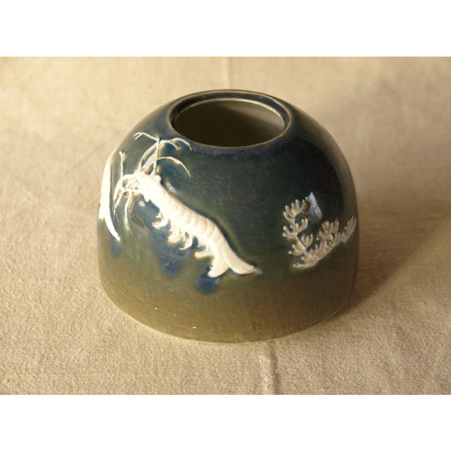 レア珍品 清代 手長海老図筆洗11cm文房具 花入 不老長寿吉祥縁起物 中国古美術 古董品 時代唐物 書道 唐物古玩 沁色陶磁器の画像