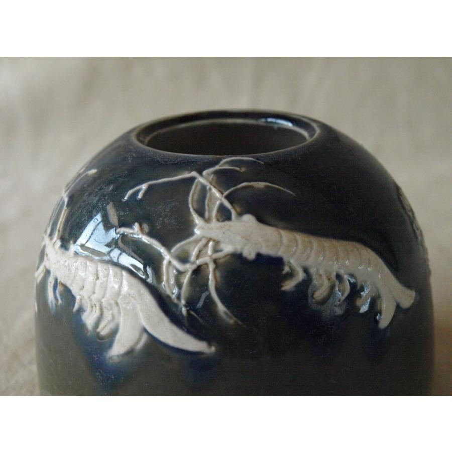 レア珍品 清代 手長海老図筆洗11cm文房具 花入 不老長寿吉祥縁起物 中国古美術 古董品 時代唐物 書道 唐物古玩 沁色陶磁器の画像
