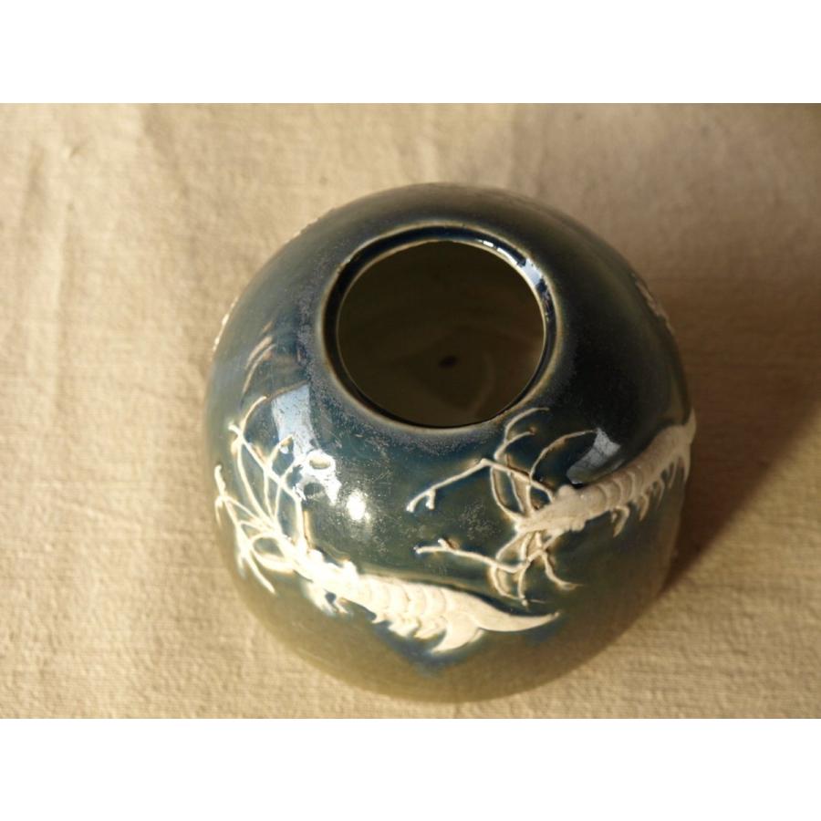 レア珍品 清代 手長海老図筆洗11cm文房具 花入 不老長寿吉祥縁起物 中国古美術 古董品 時代唐物 書道 唐物古玩 沁色陶磁器の画像