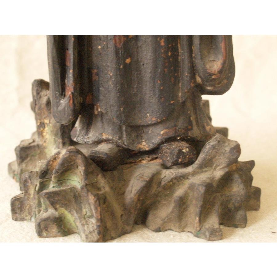 桃山 江戸時代 木彫吉祥天仏22cm 女神 検 毘沙門天 鬼子母神 徳叉