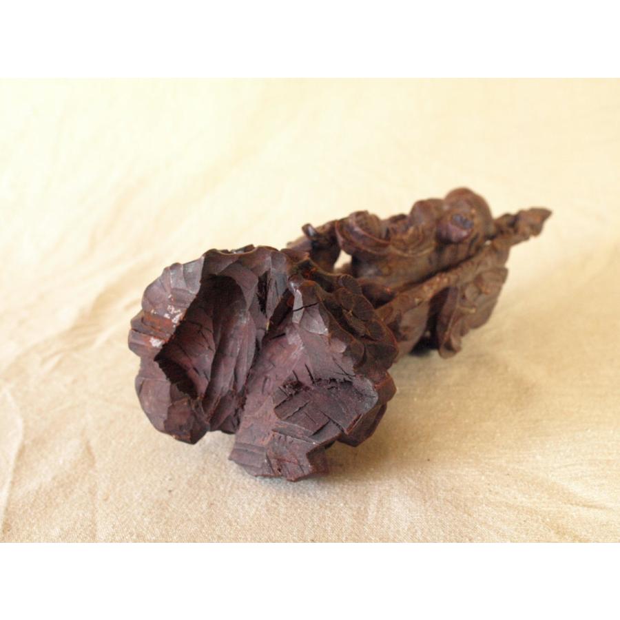 清時代一木造 木彫福禄寿 童子置物26cm 招福 仙人 七福神 寿老人