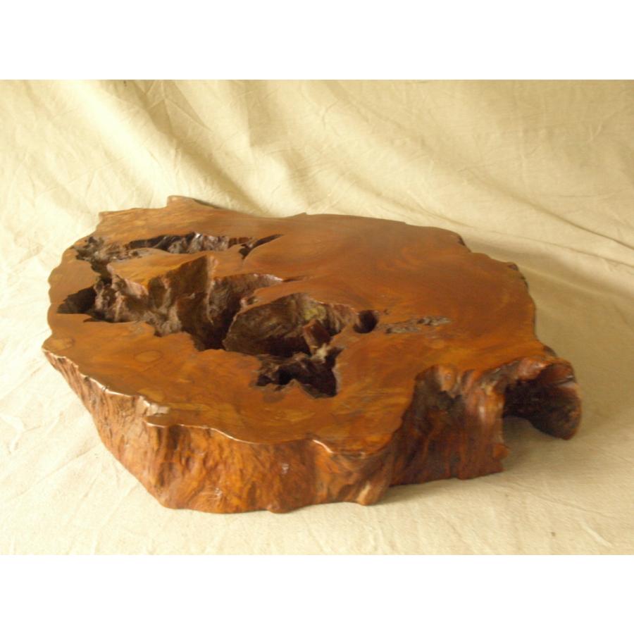 時代 欅敷板 無垢材一枚板60cm 6.4kg侘 寂 樹洞輪切 飾台 盆栽台
