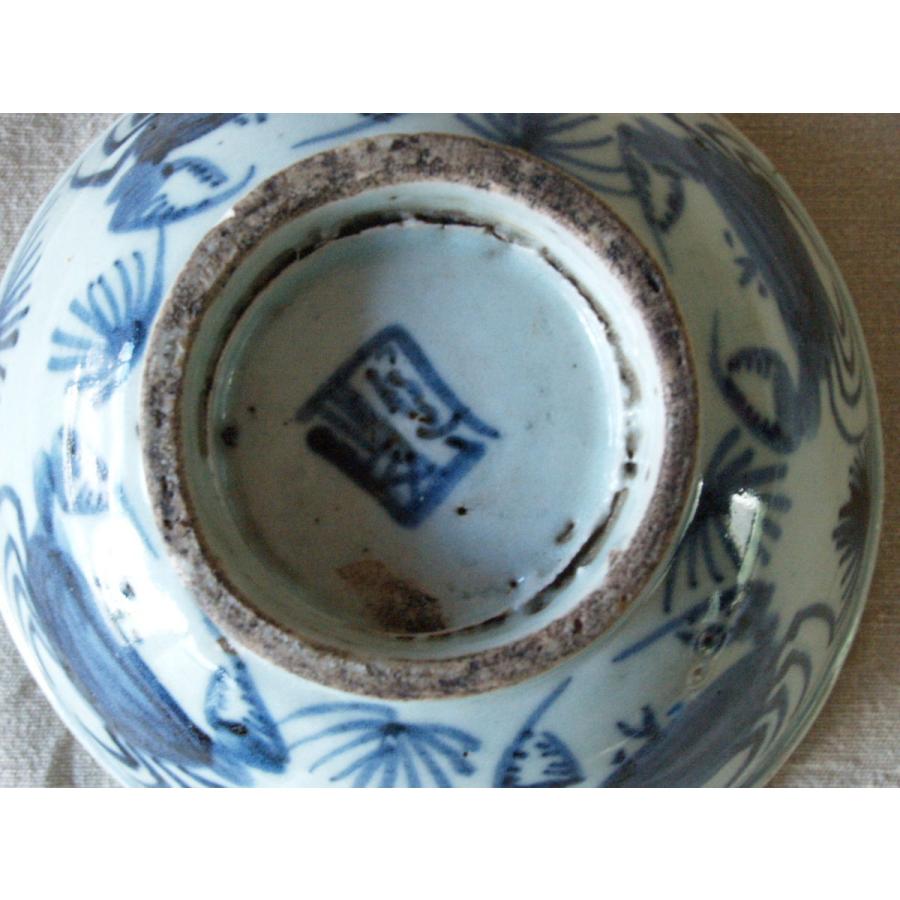 レア珍品 明代蟹紋染付茶碗16cm 中国古玩 中国古美術 唐物 吉祥 招福 縁起物 開運ラッキーアイテム