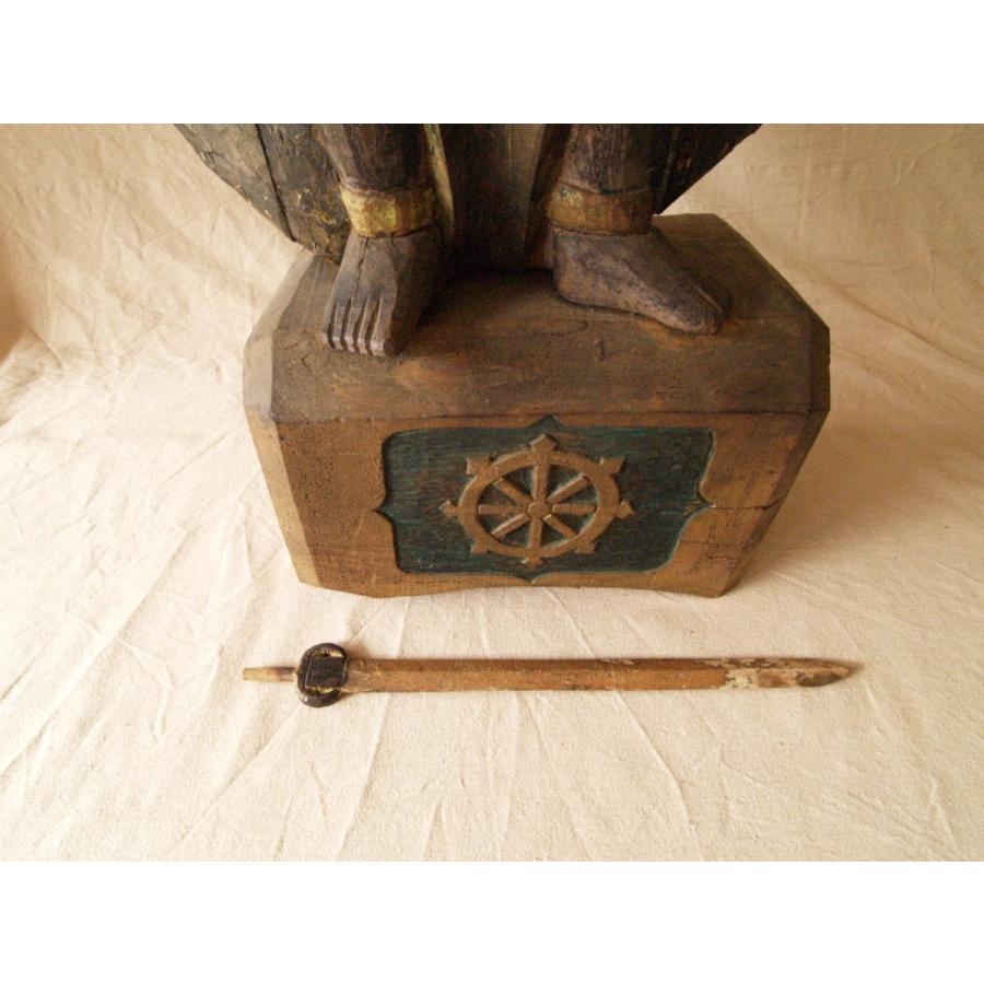 江戸 明治時代 木彫不動明王81cm 仏教仏像 民仏 吉祥 招福 縁起物 古民藝 骨董 日本古美術 |  | 04