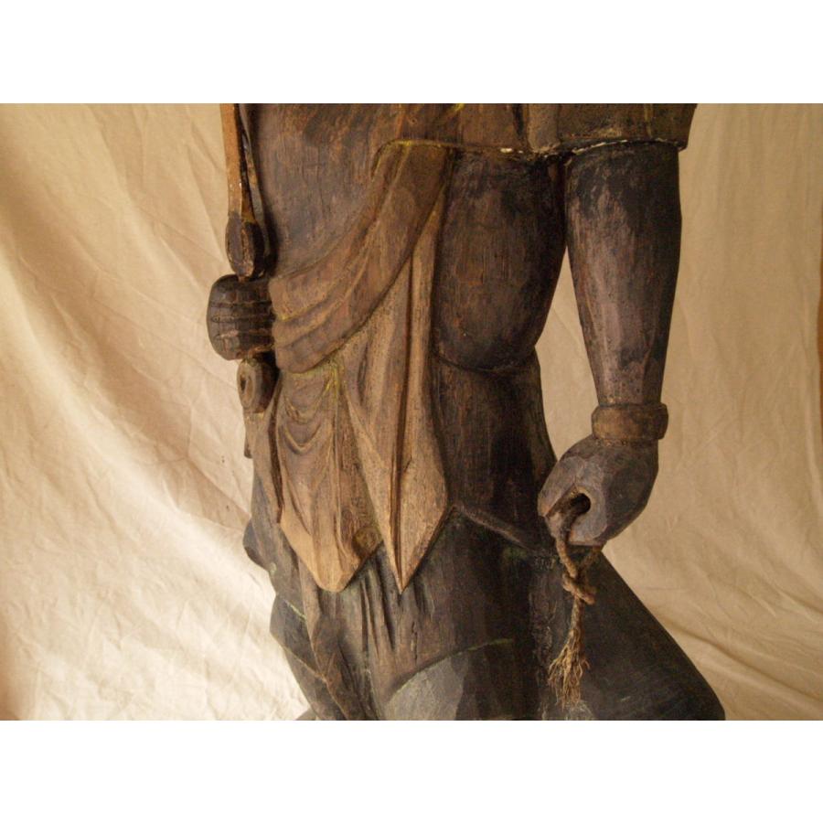 江戸 明治時代 木彫不動明王81cm 仏教仏像 民仏 吉祥 招福 縁起物 古民藝 骨董 日本古美術 |  | 06