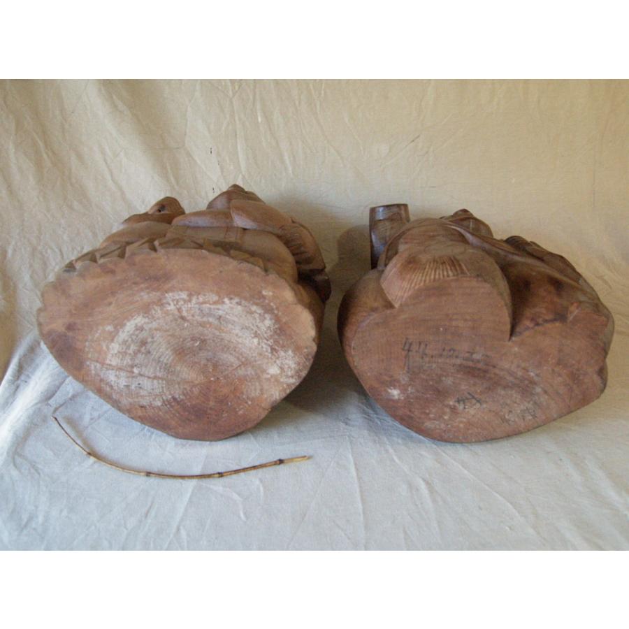 昭和44年 レトロ 天海作 大型40ｃｍ 木彫 大黒 恵比寿  作家物 木彫作家 神代杉 五穀豊穣 商売繁盛  吉祥 仏像 木喰 円空 |  | 05