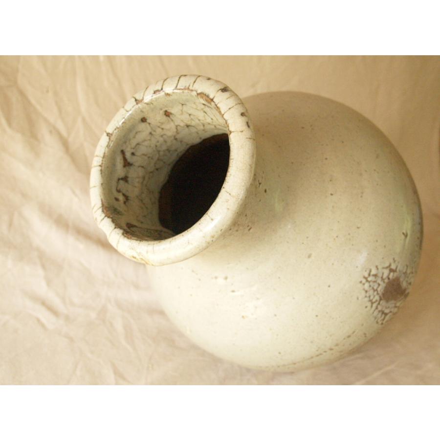 江戸時代 白縮斑釉大壷41.5cm 検 縮釉 白釉 斑唐津 岸岳系 会津本郷 松代焼 古陶器 古伊万里の画像