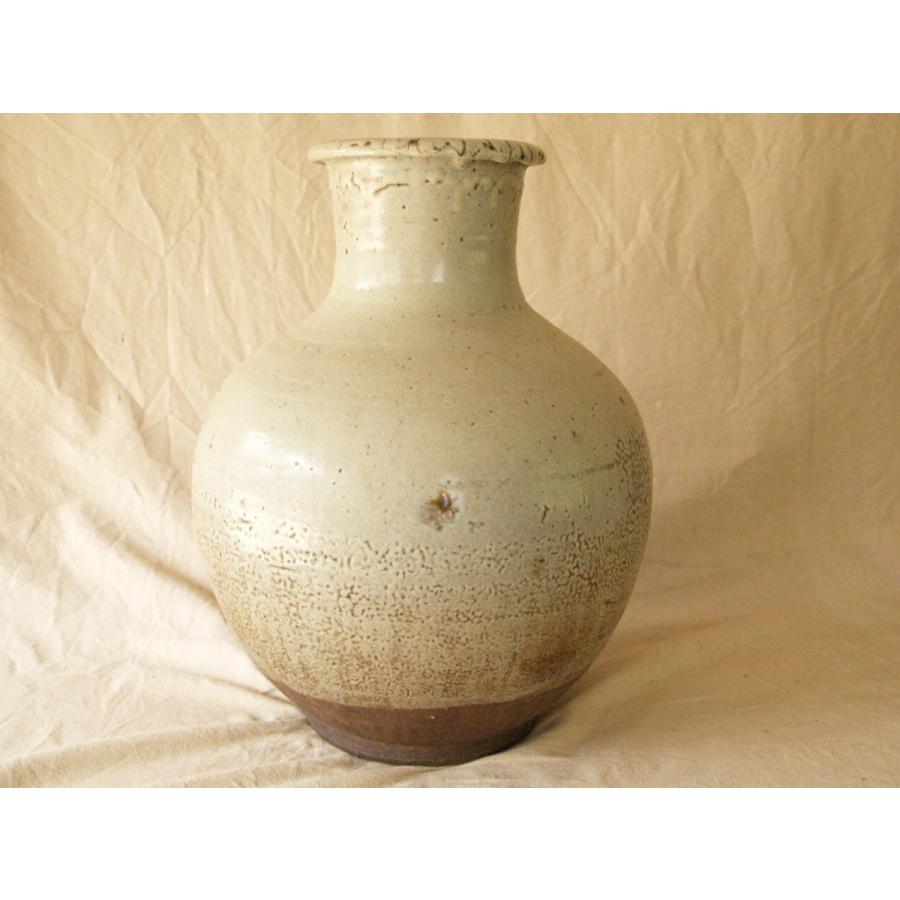 江戸時代 白縮斑釉大壷41.5cm 検 縮釉 白釉 斑唐津 岸岳系 会津本郷 松代焼 古陶器 古伊万里の画像
