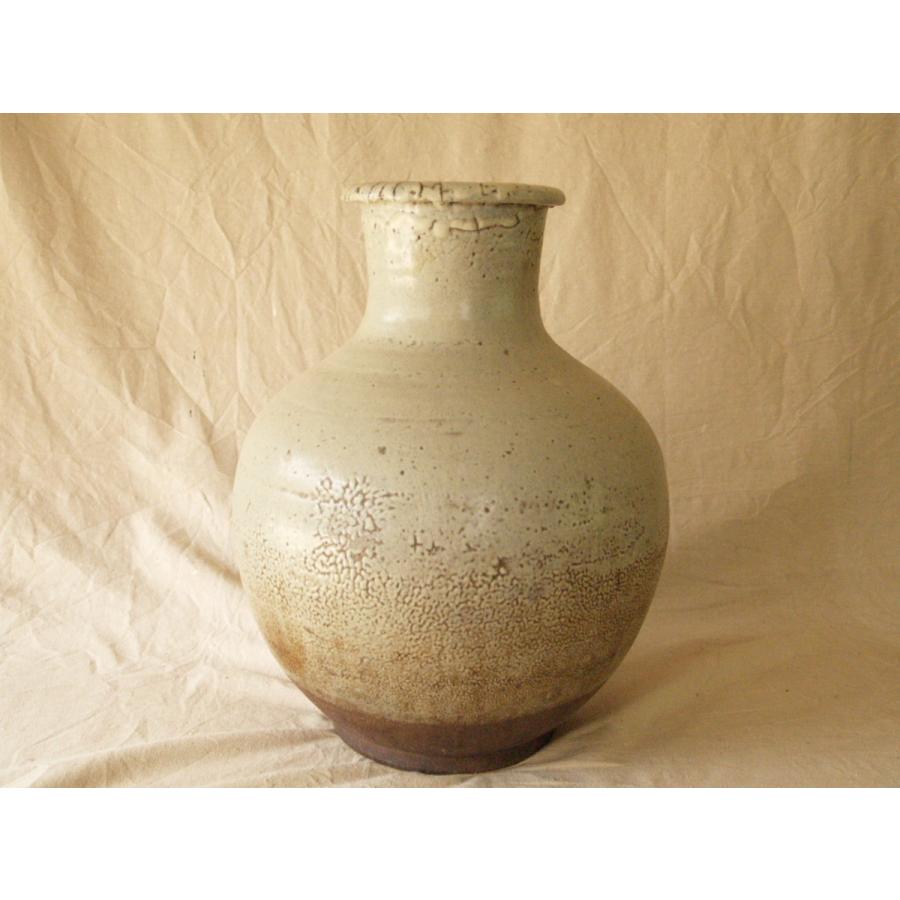 江戸時代 白縮斑釉大壷41.5cm 検 縮釉 白釉 斑唐津 岸岳系 会津本郷 松代焼 古陶器 古伊万里の画像