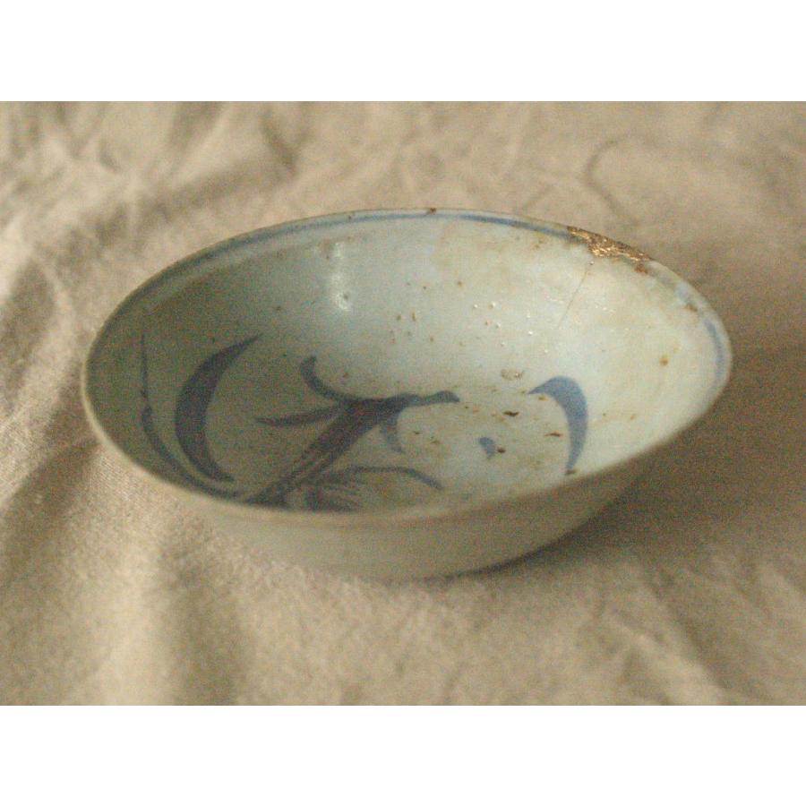 元 明時代 青花茶碗2種13ｃｍ 草花紋 中国古美術 アジア古陶器 検）古伊万里 茶道 花道_8