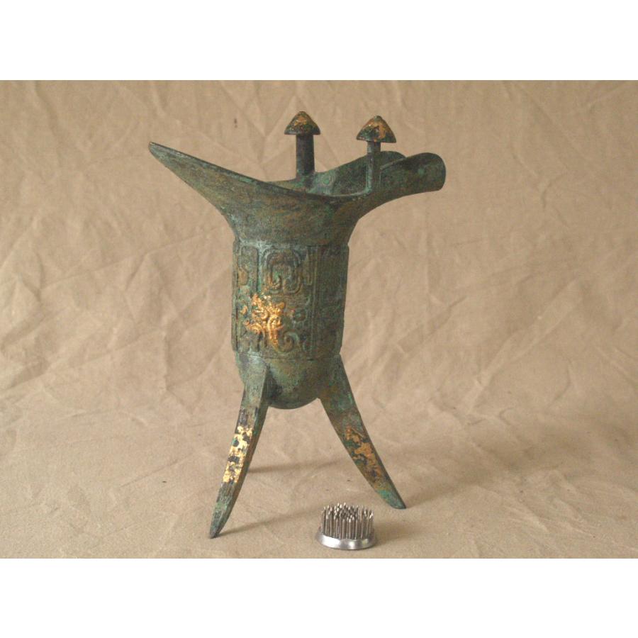 レア珍品 中国 爵 中国青銅器1.5kg しゃく ブロンズ花器 酒器 レア珍品 中国 爵 中国青銅器1.5kg しゃく ブロンズ花器 酒器