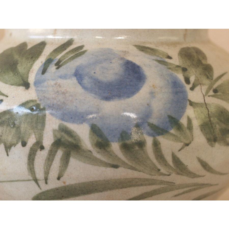 李朝染付 彩色小壷12.5ｃｍ 彩色小壷 色絵 茶道 華道 【虎渓】 朝鮮古美術