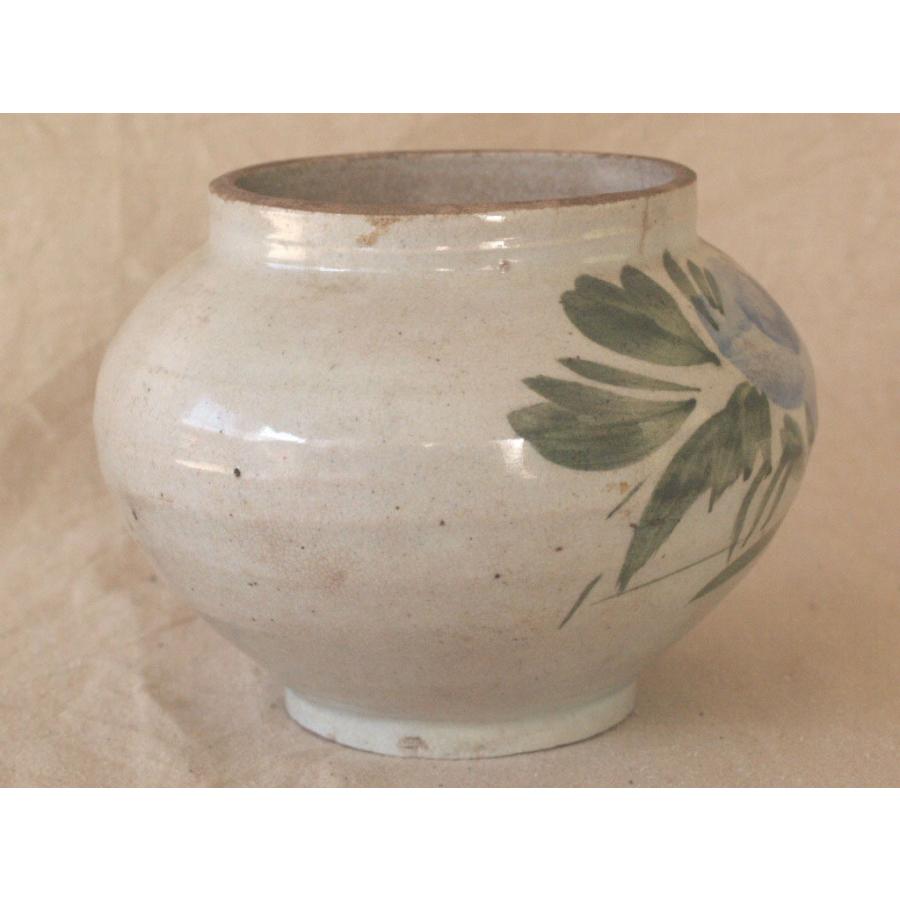 李朝染付 彩色小壷12.5ｃｍ 彩色小壷 色絵 茶道 華道 【虎渓】 朝鮮古美術
