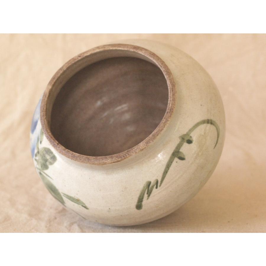 李朝染付 彩色小壷12.5ｃｍ 彩色小壷 色絵 茶道 華道 【虎渓】 朝鮮古美術