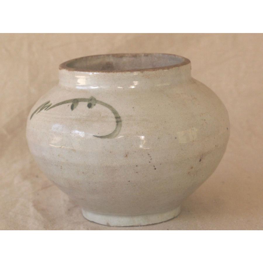 李朝染付 彩色小壷12.5ｃｍ 彩色小壷 色絵 茶道 華道 【虎渓】 朝鮮古美術