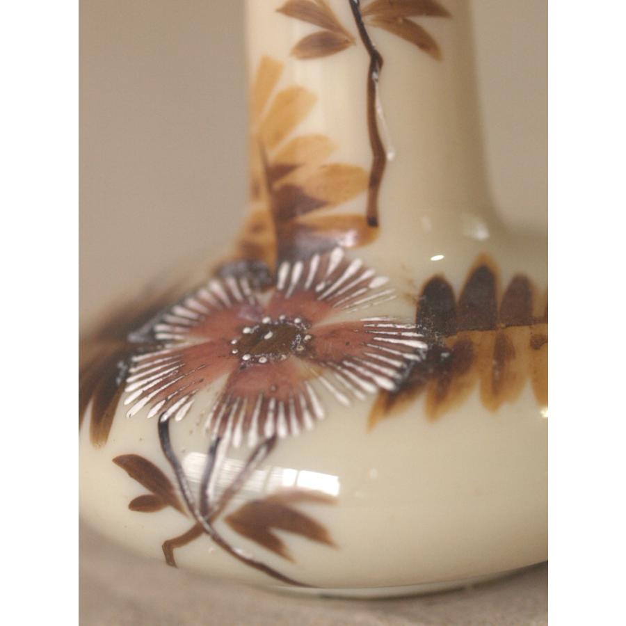 19世紀英国アンティーク エナメル花瓶 一輪ざし アネモネ アールヌーボー 空白の美 ルグラー イギリス 検 エミールガレ ドーム 通販 