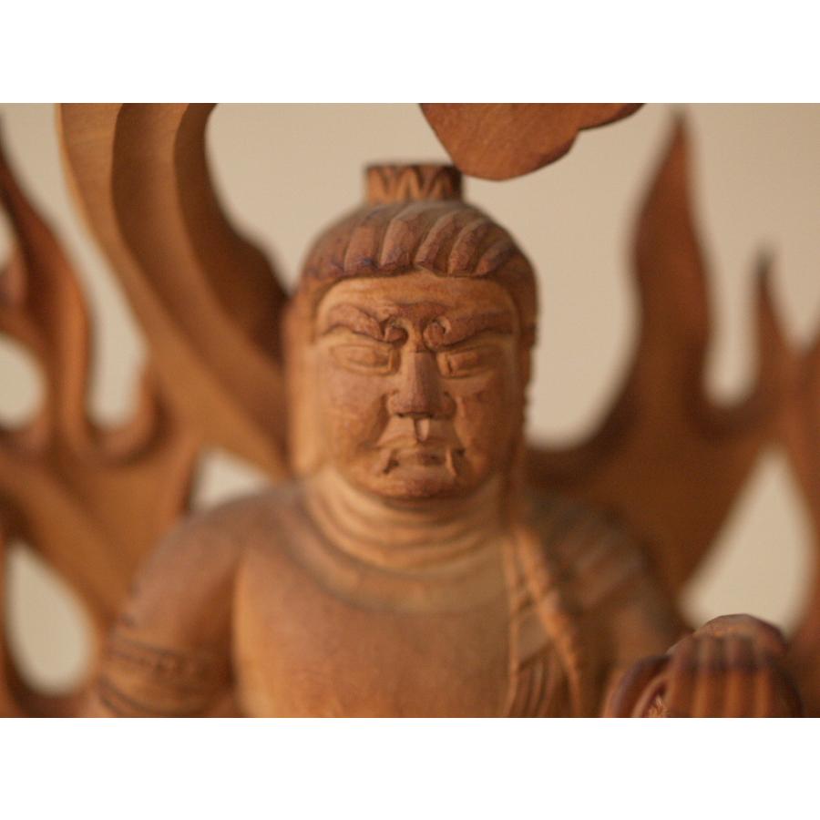 昭和レトロ 木彫不動明王19.5cm開眼 成田山主 照應 花押 昭和 昭和レトロ 木彫不動明王19.5cm開眼 成田山主 照應 花押 昭和