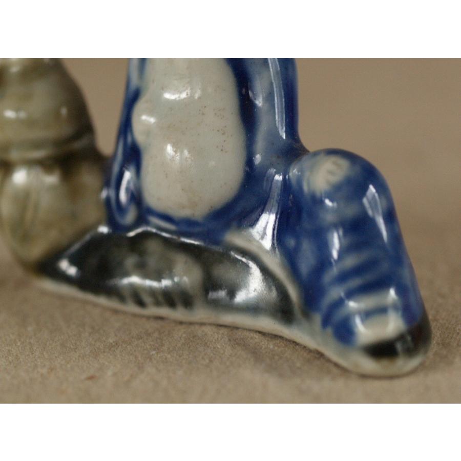 清時代 景徳鎮 青花染付賢人水差8.5ｃｍ 賢者 文房具 中国