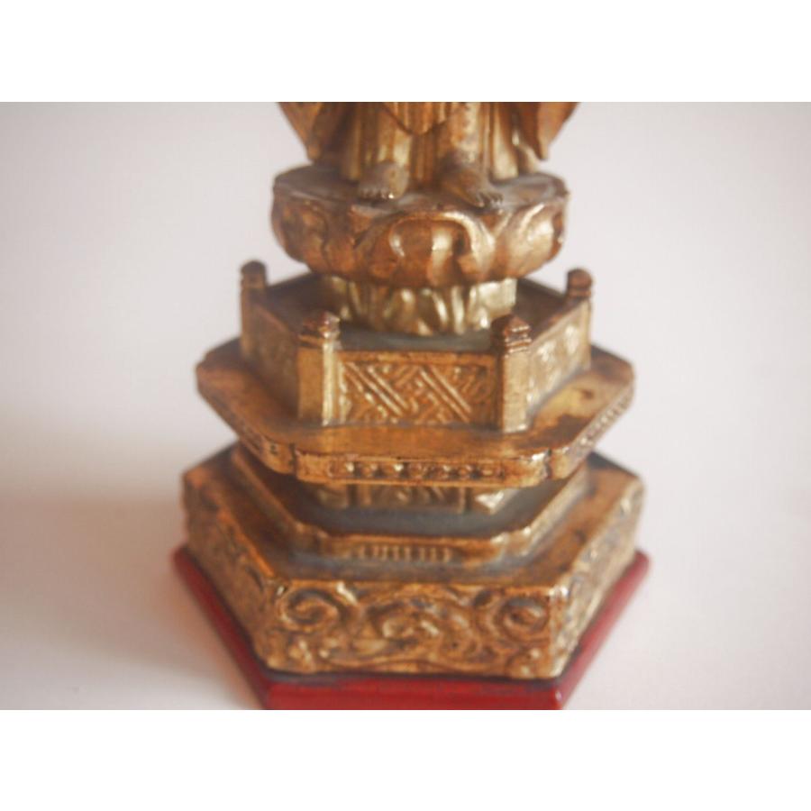時代 絢爛豪華 鍍金阿弥陀如来立像32ｃｍ 木彫釈迦如来立像 仏教 仏像 浄土真宗_7