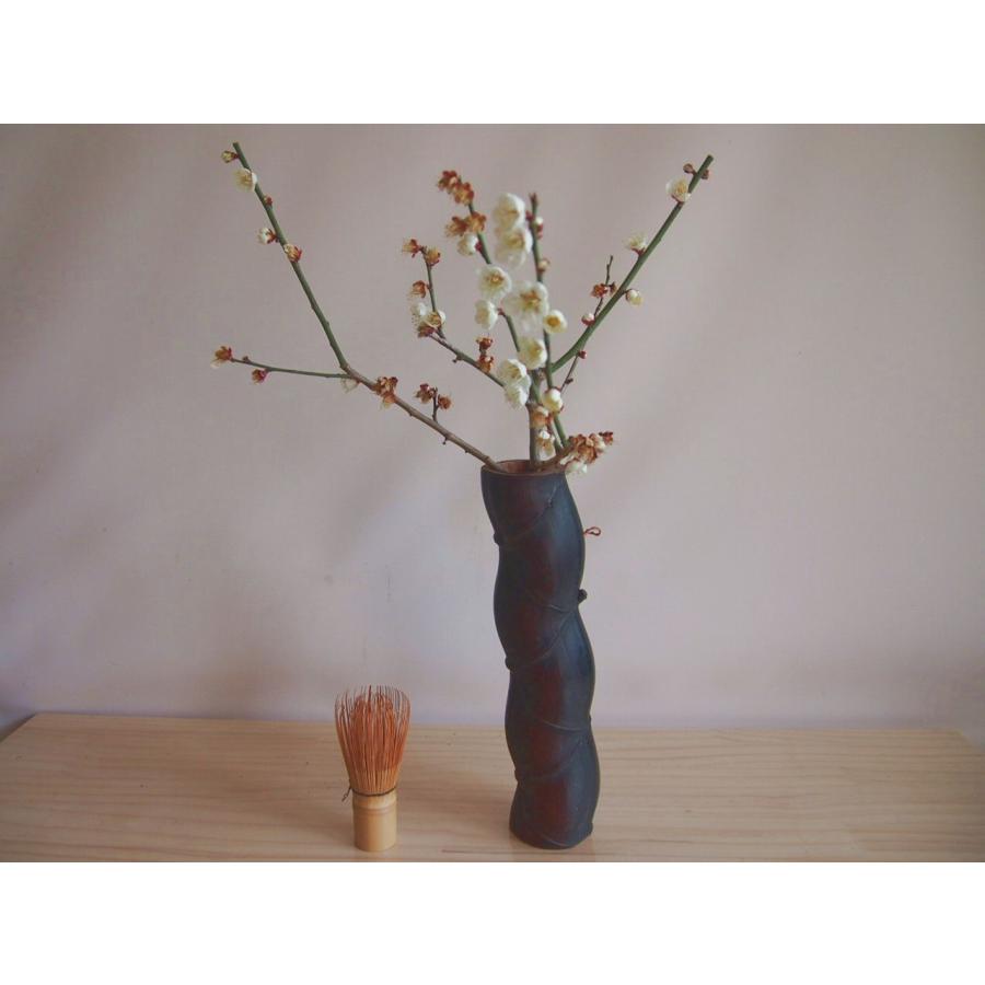大正 昭和レトロ 亀甲竹 掛け花入28.5cm 花道 華道 茶道 竹工芸