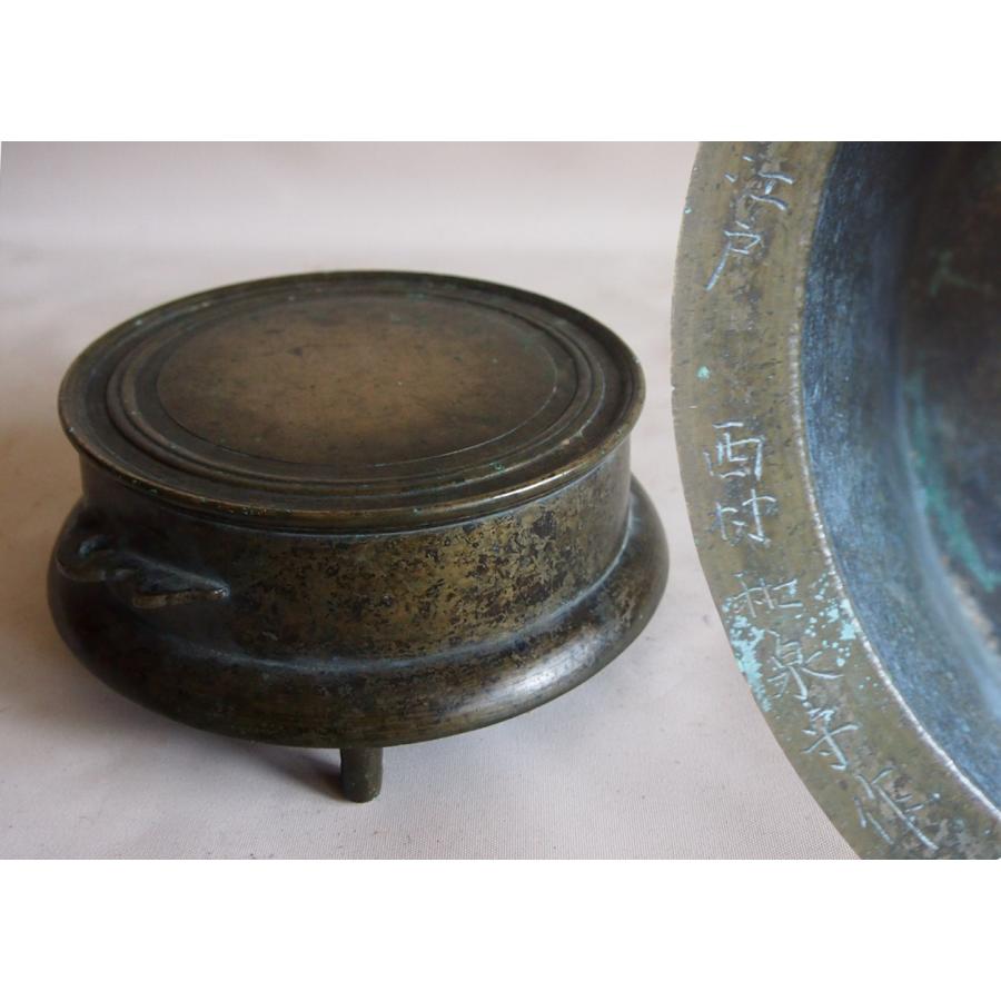 貴重 江戸時代 名工鋳物師 西村和泉守作 鉦吾 古銅製 貴重 江戸時代 名工鋳物師 西村和泉守作 鉦吾17cm1.7kgしょうご 鐘