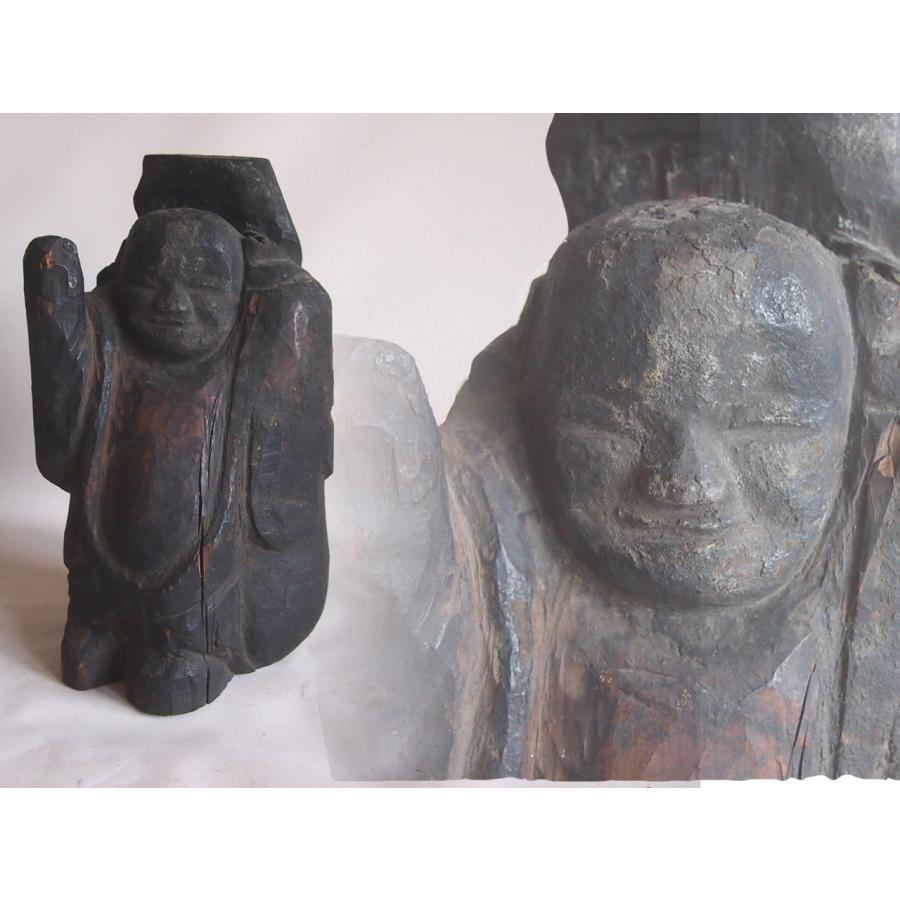 江戸時代 木彫 布袋様27ｃｍ 七福神 仏教 仏像 民仏 自念仏 円空 木喰 開運 吉祥 縁起物 | 