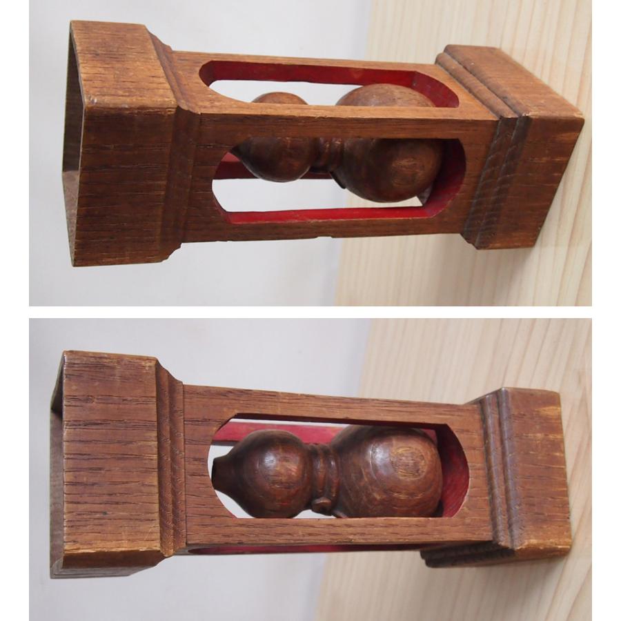 レア珍品 大正ロマン 一木 くり貫き瓢箪27ｃｍ 海老束 中空技法 ひょうたん 茶室飾り 花台 縁起物 開運 招福 子孫繁栄 古民藝 古道具_9