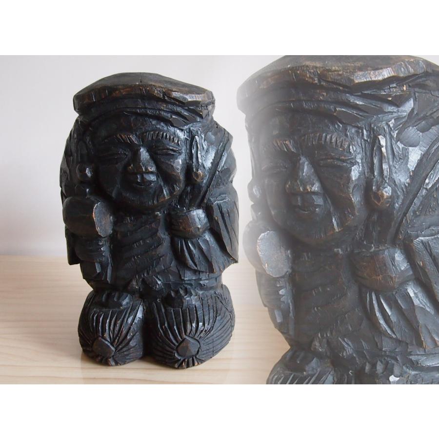 明治大正時代 木彫り大黒様27ｃｍ 五穀豊穣 商売繁盛 吉祥 日本 仏像 木喰 円空 | 