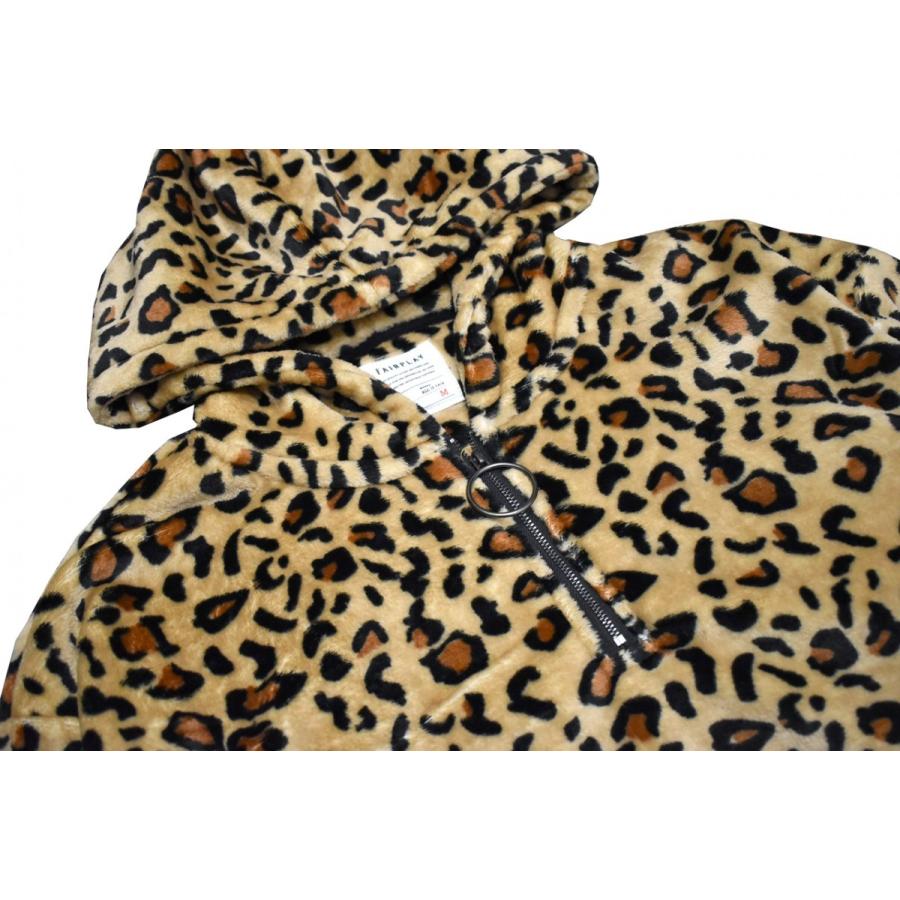 セール！FAIRPLAY BRAND フェアプレイブランド レオパード ドロップショルダー フリース フーディー パーカー ブラウン