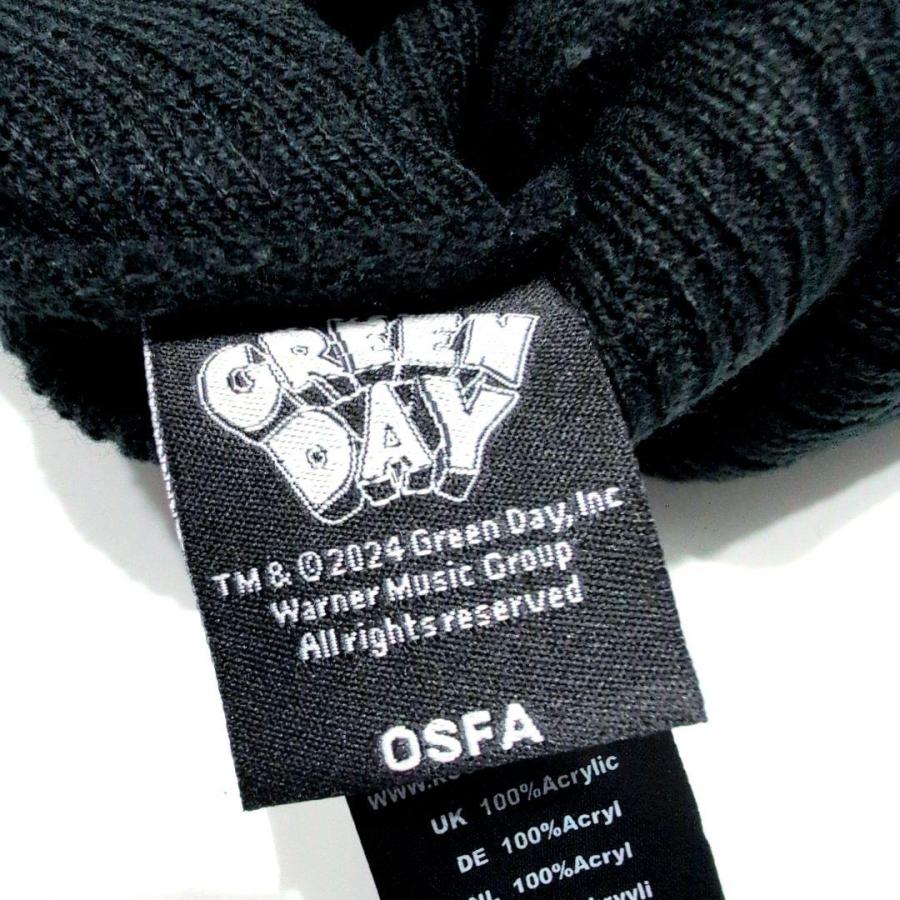 GREEN DAY グリーンデイ ニットキャップ ビーニー ブラック Stacked Logo & Grenade BEANIE HAT 元値 4950円 | MUSIC TEE | 02