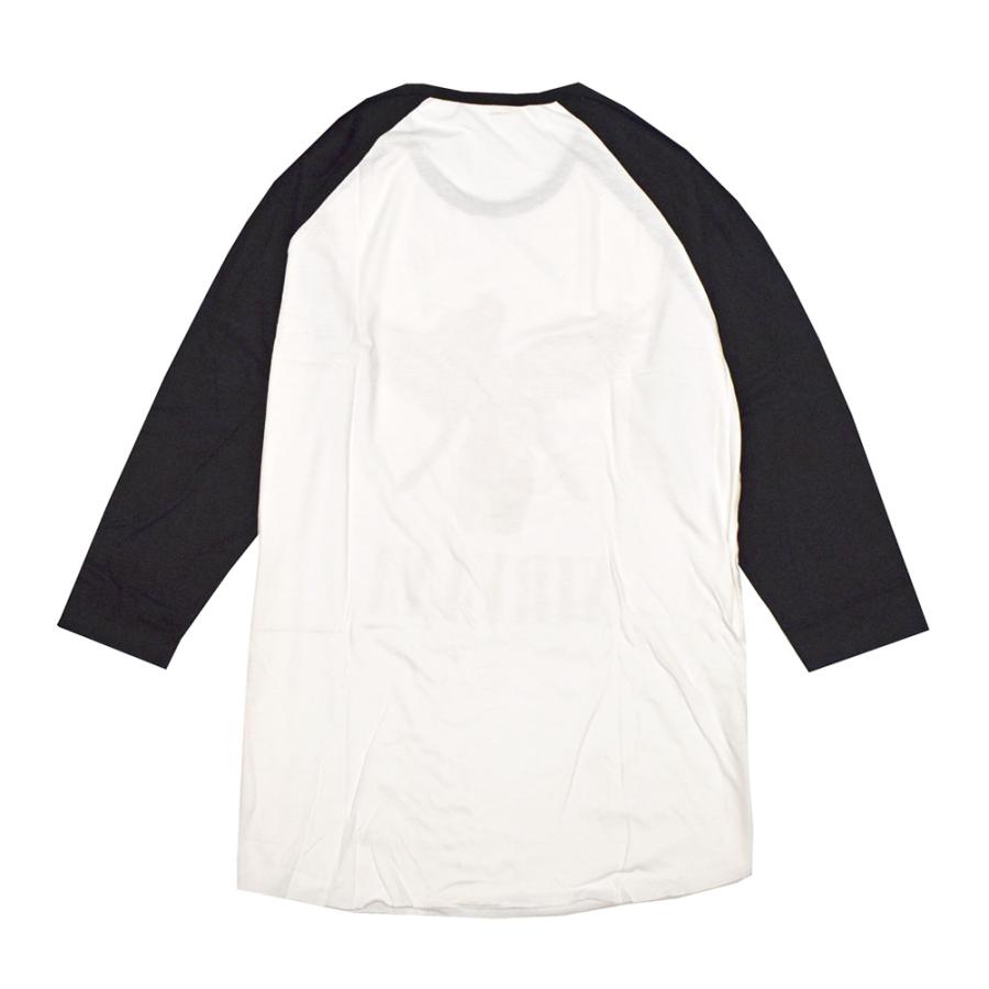 NIRVANA ニルヴァーナ 7分袖 ラグラン Tシャツ バンドTシャツ ホワイト/ブラック TRIANGLE IN UTERO RAGLAN TEE 元値7700円 | MUSIC TEE | 01