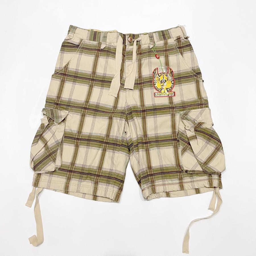 RINGSPUN リングスパン チェック カーゴ ショートパンツ ショーツ coupland ベージュ　元値 14080円 | 