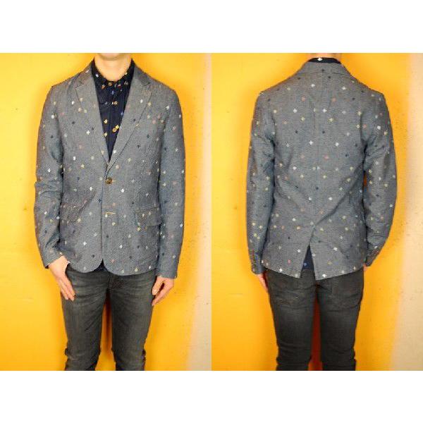 ZANEROBE ゼインローブ 総柄 2B テーラードジャケット ネイビー S www