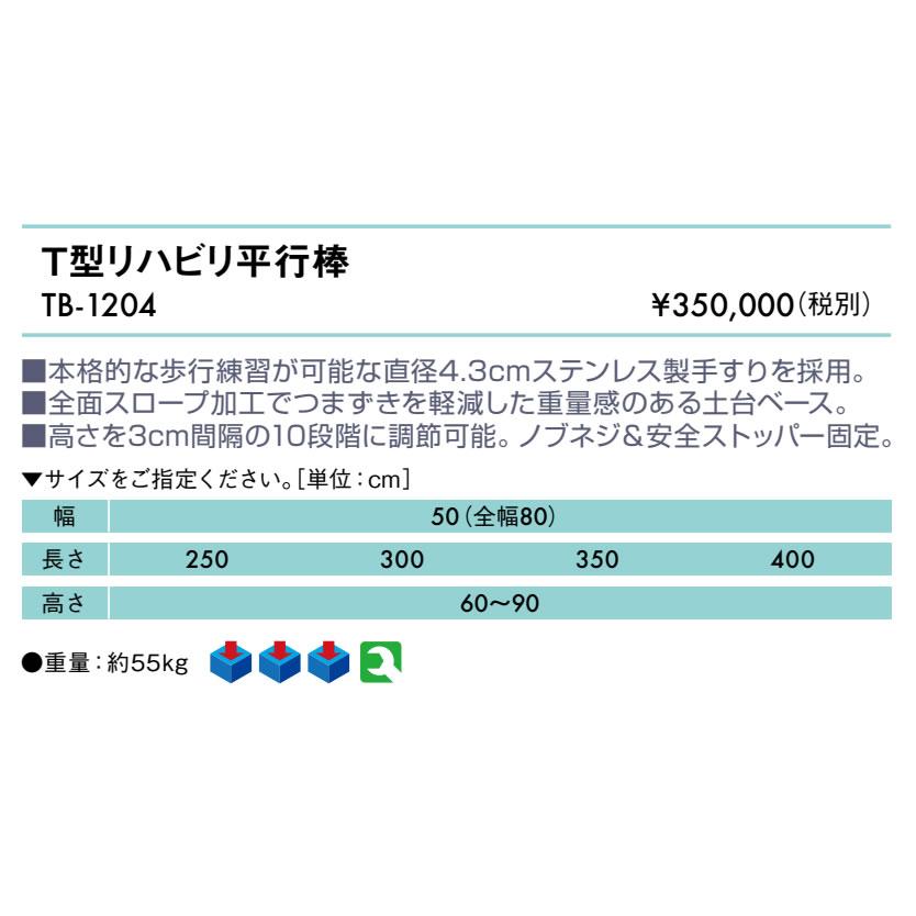 高田ベッド T型リハビリ平行棒 （長さ400cmは送料お見積もり） TB