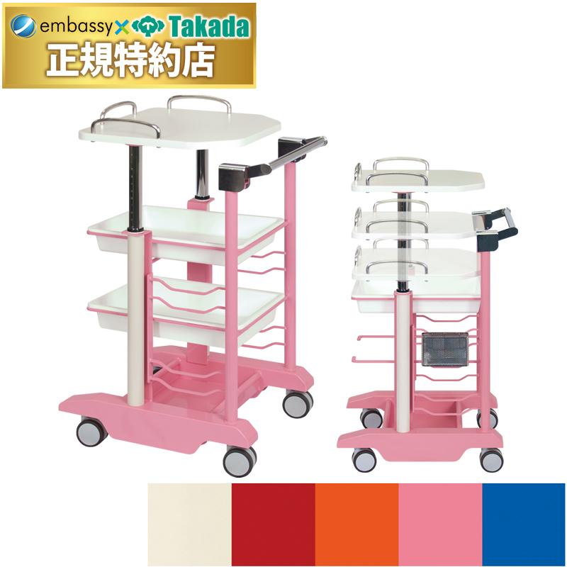 高田ベッド ナースカー・フォルテ TB-1370 ハンドルから手を離すと自動でロック 高さ調節機能付き