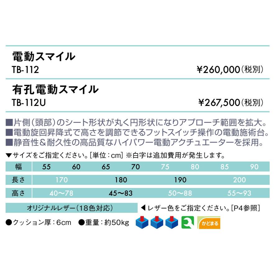 高田ベッド製作所 高田ベッド 有孔電動スマイル TB-112U マッサージ