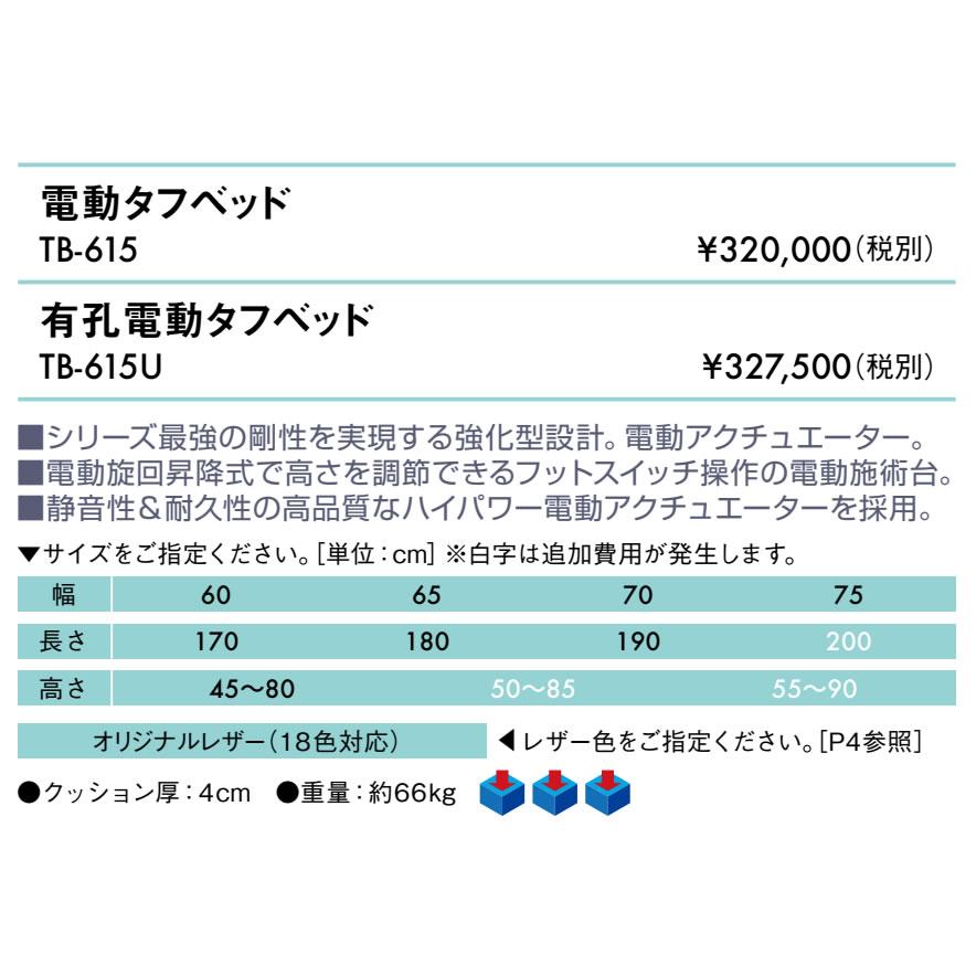 高田ベッド製作所 高田ベッド 無孔電動タフベッド TB-615 強度を追求