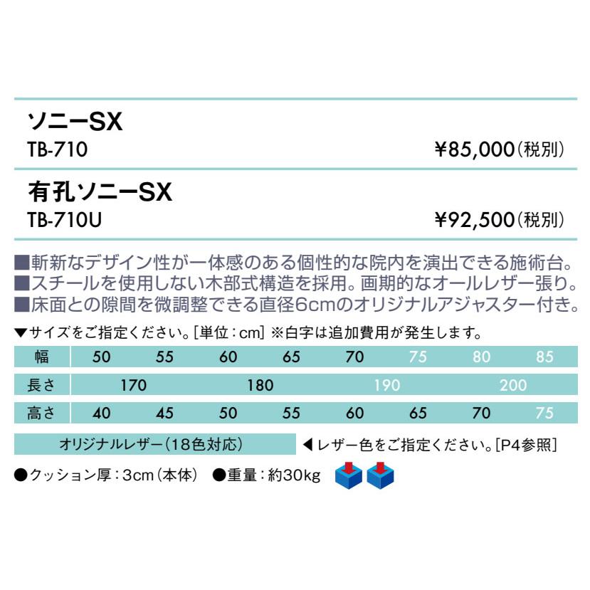 高田ベッド製作所 高田ベッド 無孔ソニーSX TB-710 マッサージベッド