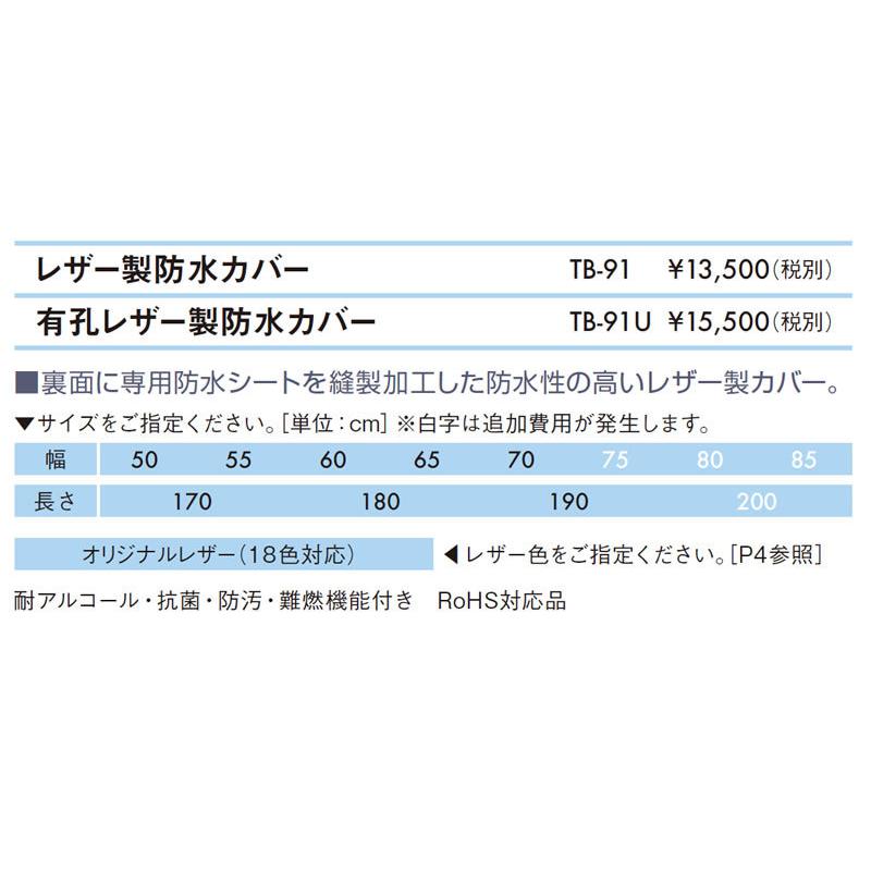 高田ベッド 無孔レザー製防水カバー TB-91 マッサージベッドカバー レザーカバー 診察台カバー｜embassyco｜02