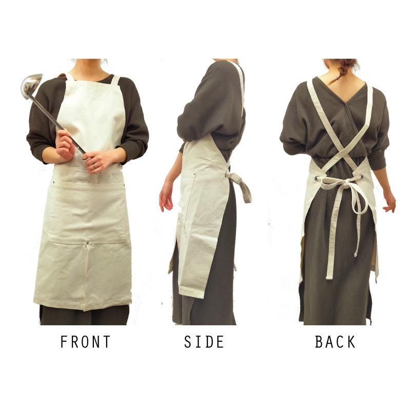 ハシビロコウ 名入れエプロン ウォッシュキャンバス クロスタイプ