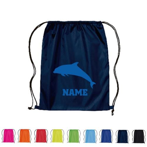 イルカ 名入れランドリーバッグ ナップサック フィットネス リュック