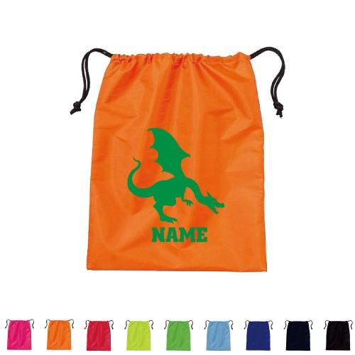 ドラゴン 名入れシューズバッグ 巾着ポリエステルバッグ 巾着袋 上履き