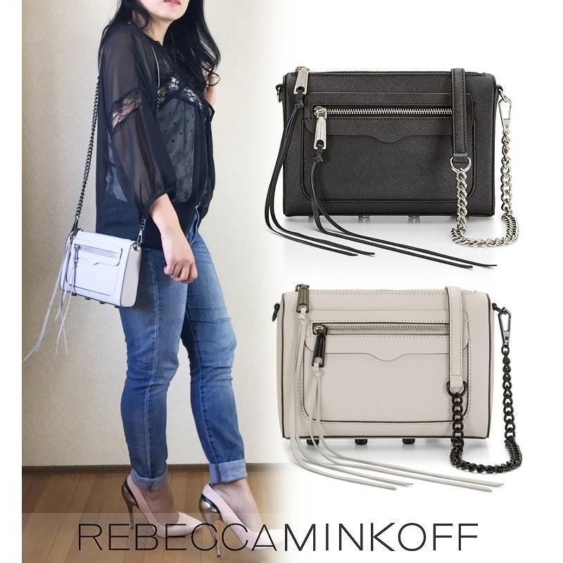 本革 レザー ファスナー 2Way ショルダー クラッチ ポシェット フリンジ チェーン バッグ (REBECCA MINKOFF/レベッカミンコフ) :G1705003:イームコネクション