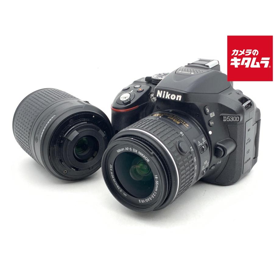 中古】 【並品】 ニコン D5300 ダブルズームキット2 ブラック : カメラ