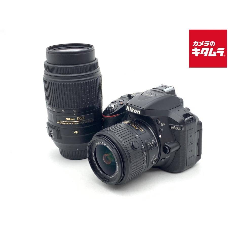 中古】 【並品】 ニコン D5300 ダブルズームキット ブラック : カメラ 