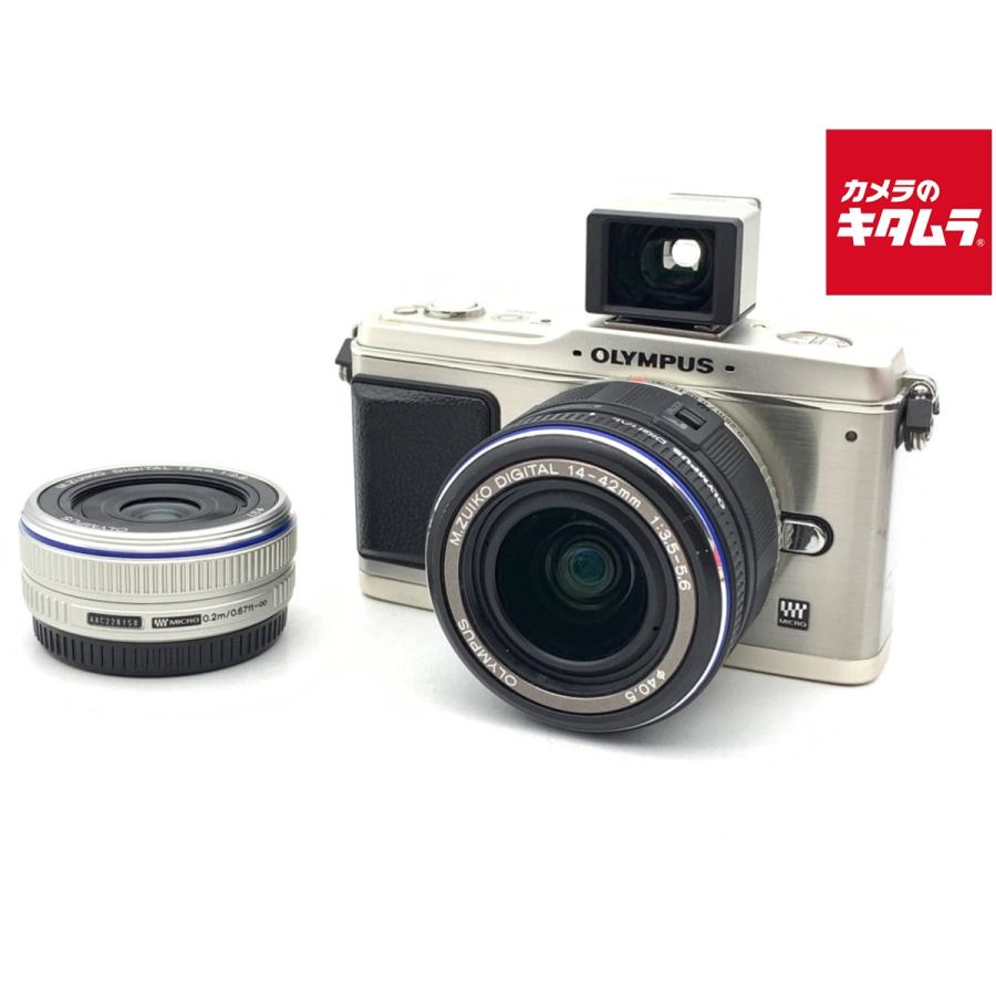 中古】 【並品】 オリンパス PEN E-P1 ツインレンズキット シルバー