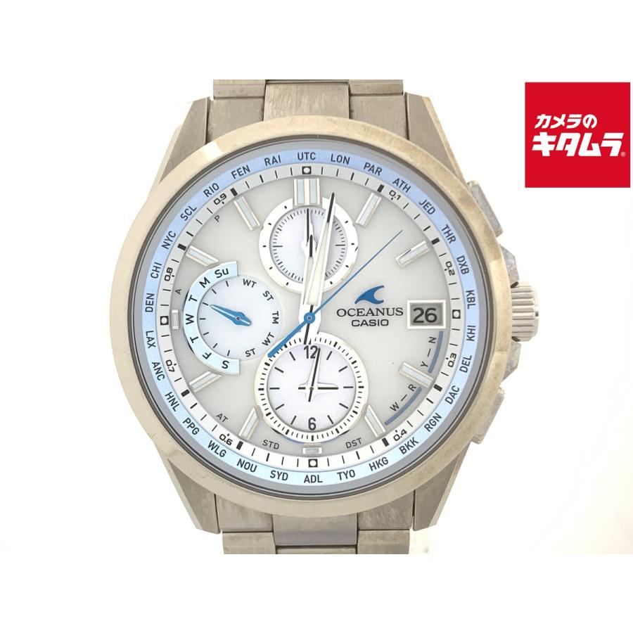 中古】 【並品】 カシオ オシアナス ホワイト OCW-T2610H-7AJF? チタン 
