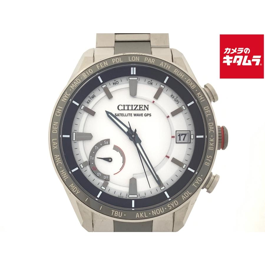 【中古】 【並品】 シチズン アテッサ ダイレクトフライト ホワイト CC3085-51A/F150-T025811 チタン
